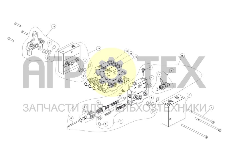 Гидрораспределитель LSC 90 - 4 Секции (DO6D9L4NSS0000015) (№3 на схеме)